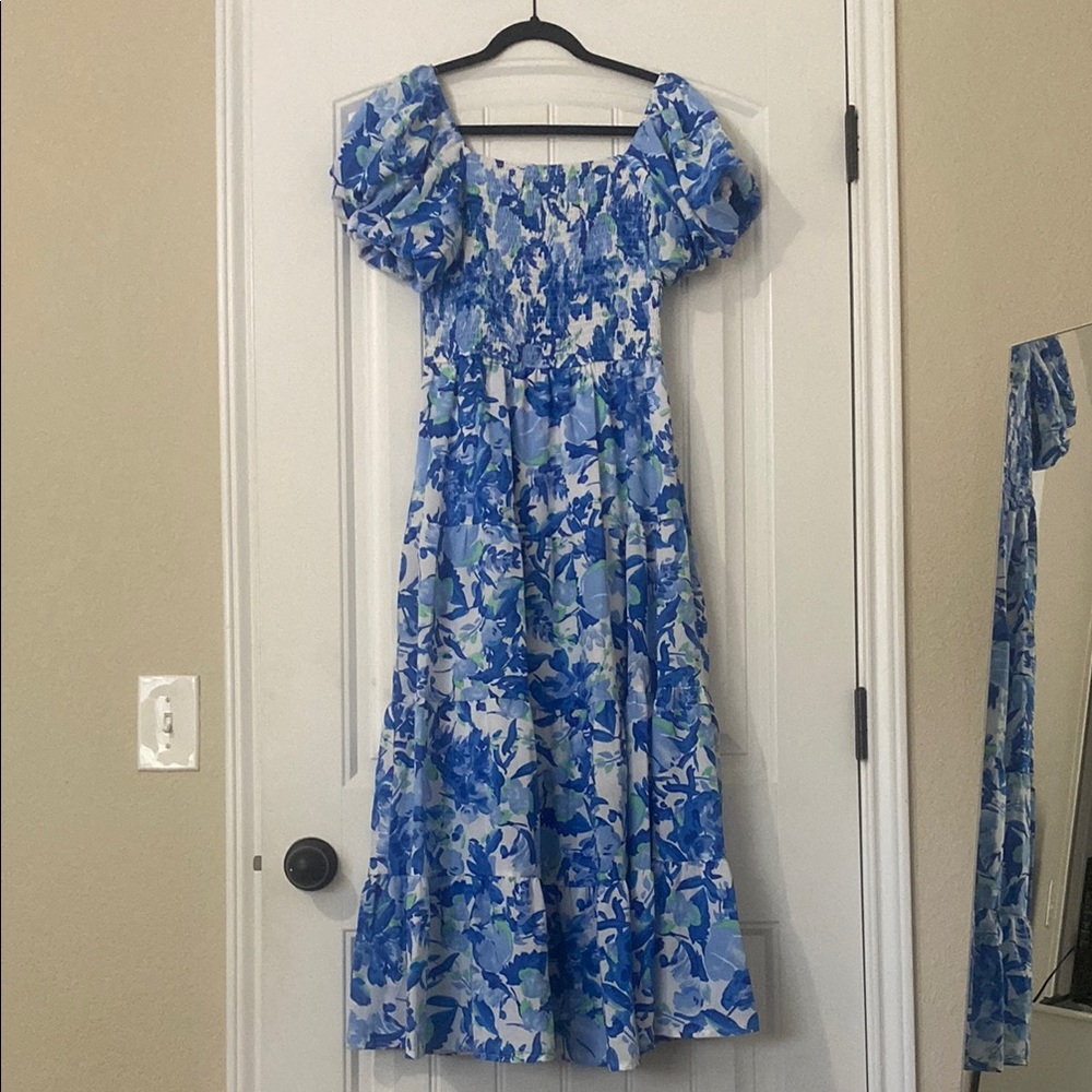 Floral Blue Maxi Dress